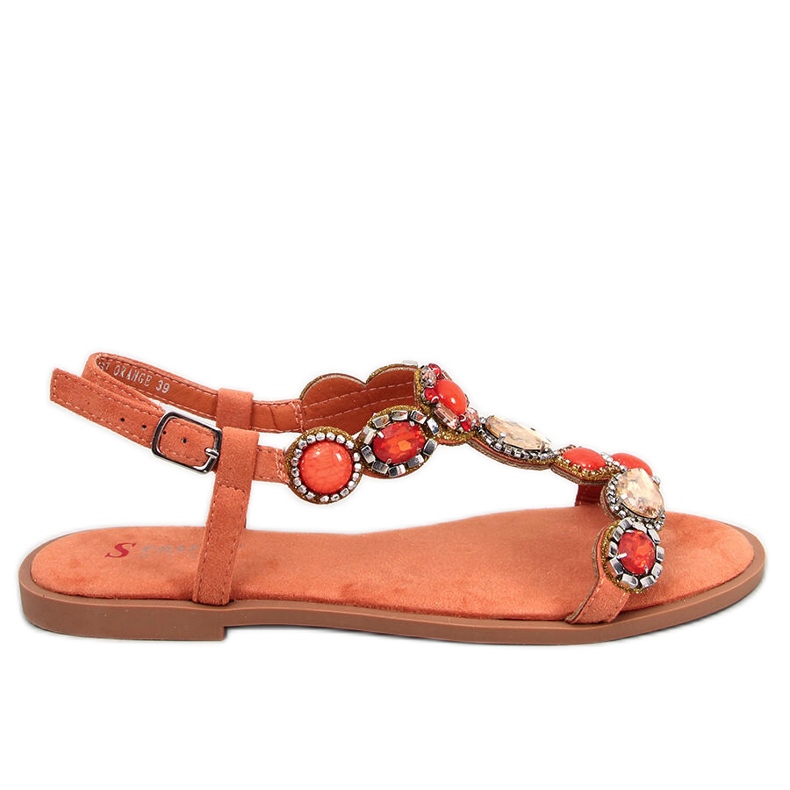 BM Sandale cu margele Jolene Orange portocale