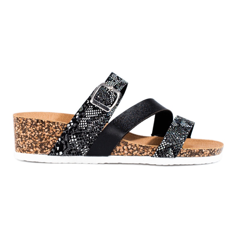 W. Potocki Papuci de damă cu pană joasă Potocki negru W. Potocki Papuci de damă cu pană joasă Potocki negru