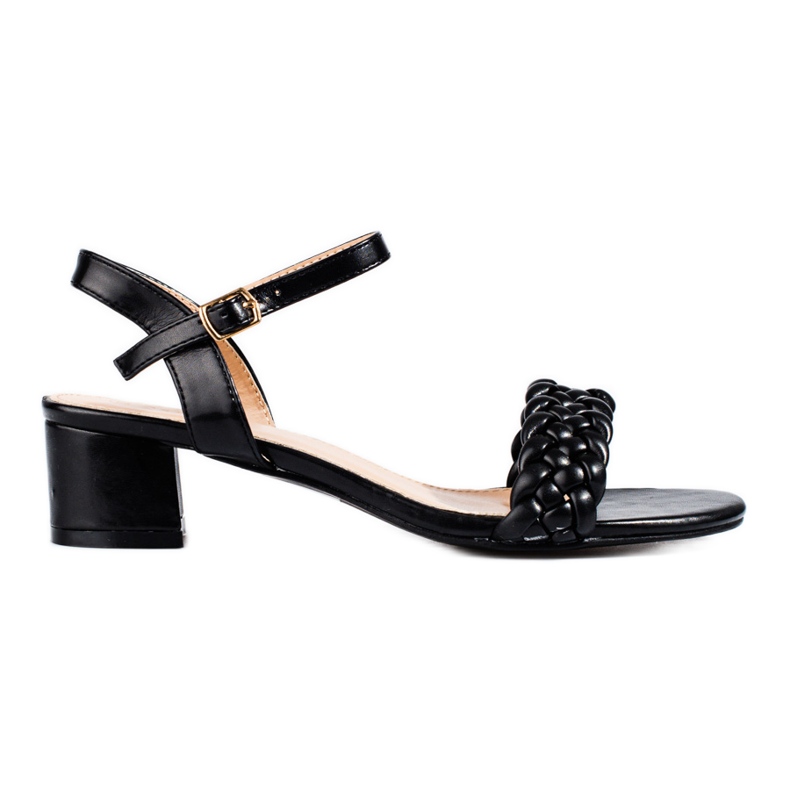 Sandale negre cu toc mic de la Shelovet negru