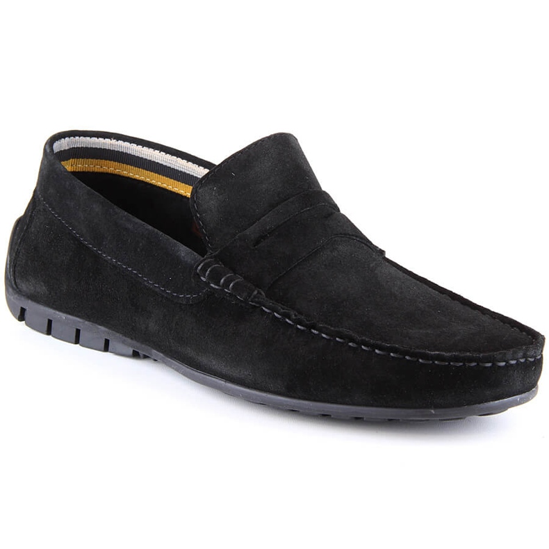 Mocasini barbati piele intoarsa neagra Filippo MP921 negru