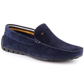 Mocasini barbati din piele intoarsa bleumarin Filippo MP923 albastru