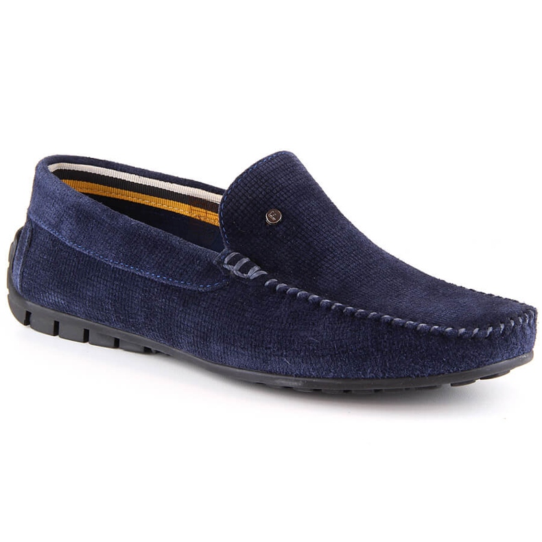 Mocasini barbati din piele intoarsa bleumarin Filippo MP923 albastru