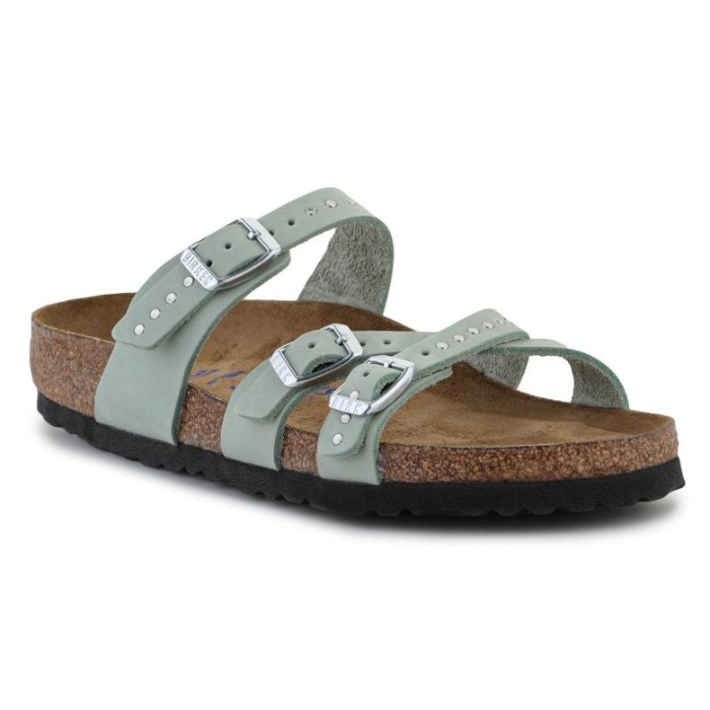 Papuci Birkenstock Franca cu nituri injectate Matcha W 1024267 verde Papuci Birkenstock Franca cu nituri injectate Matcha W 1024267 verde