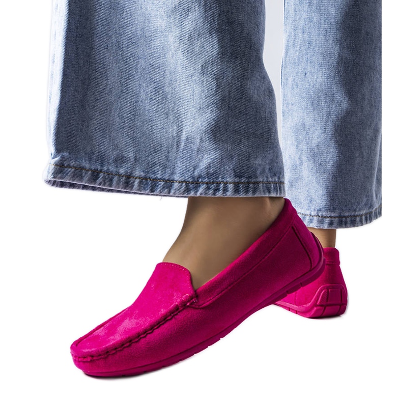 Mocasini roz cu talpa din piele de la Souplet