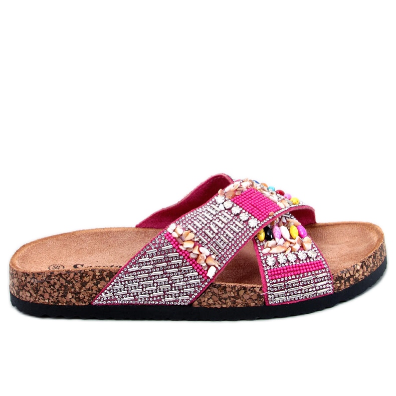 Tobogane din plută cu margele Rezai Fuchsia roz
