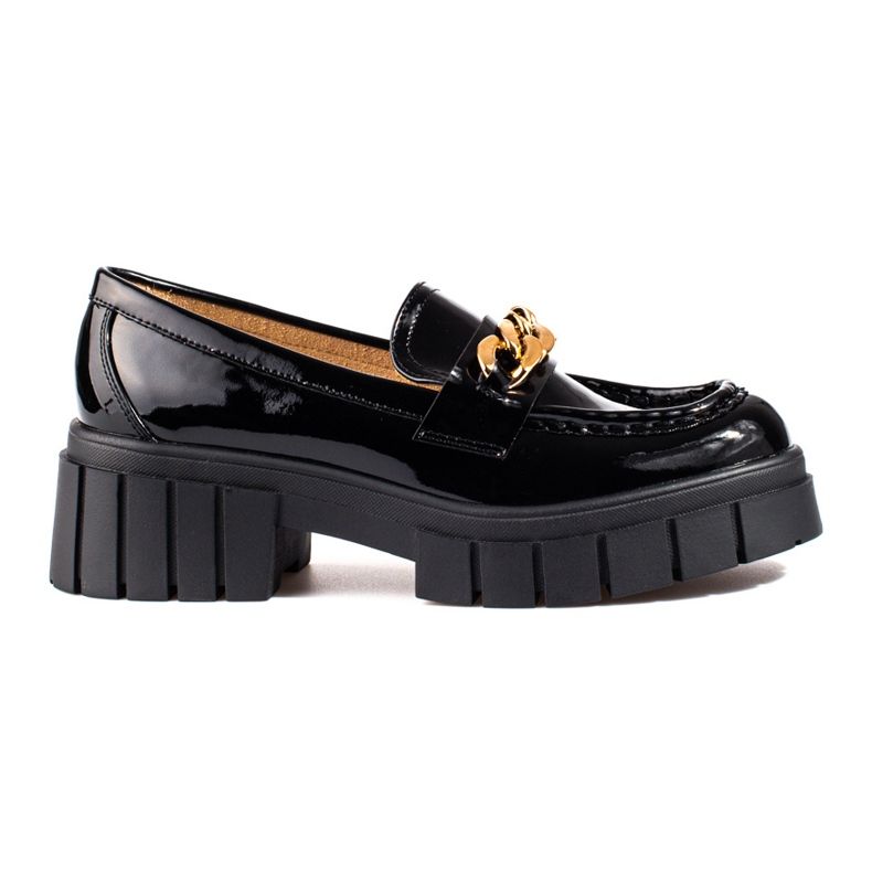 Pantofi cu platformă lăcuit negru Shelovet