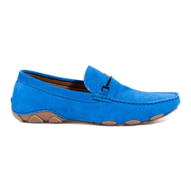 Mocasini pentru barbati de piele intoarsa albastra de la Shelovet albastru Mocasini pentru barbati de piele intoarsa albastra de la Shelovet albastru