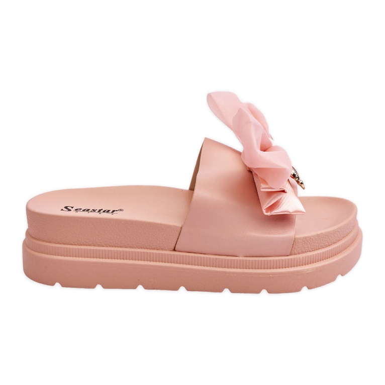 PE1 Papuci Cu Fundita Si Ursuletul Decorativ Roz Deschis Suzy