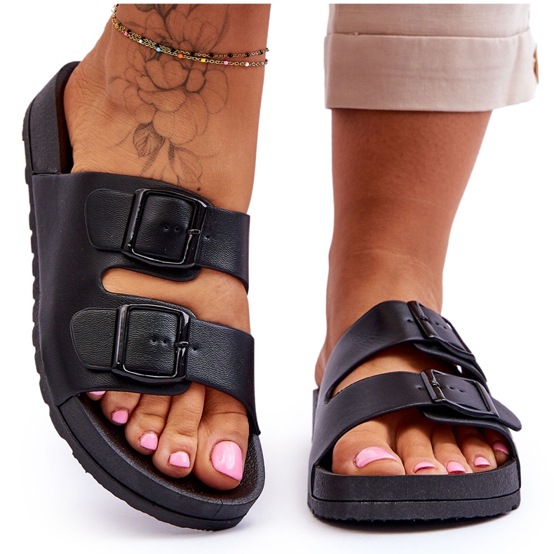 Papuci de damă cu platformă Vertigo negru