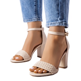 Evento Sandale bloc țesute bej de la Oliveirinhas