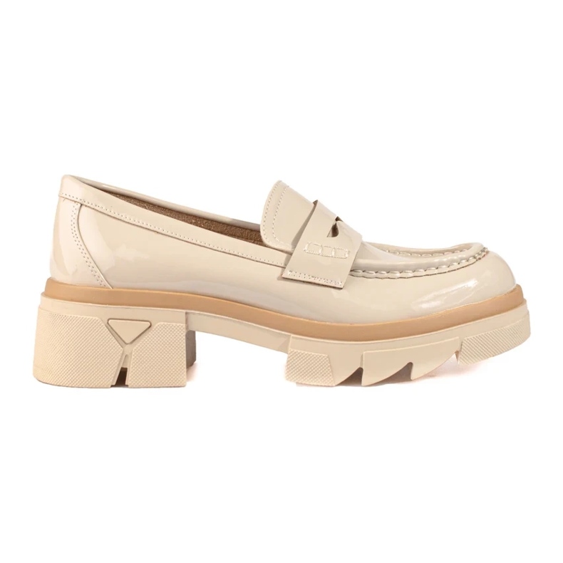 Mocasini clasici cu platforma bej de la Shelovet