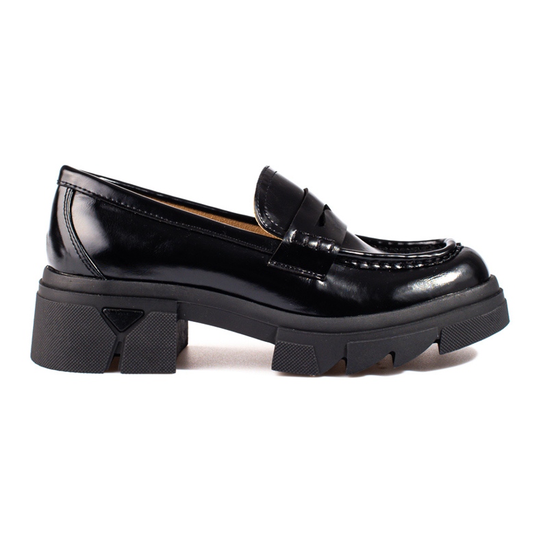 Mocasini negri clasici cu platformă Shelovet negru