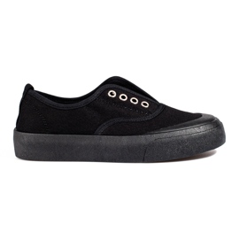 Tenisi negri Shelovet cu slip-on negru Tenisi negri Shelovet cu slip-on negru