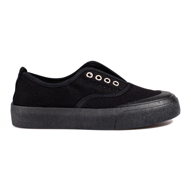 Tenisi negri Shelovet cu slip-on negru