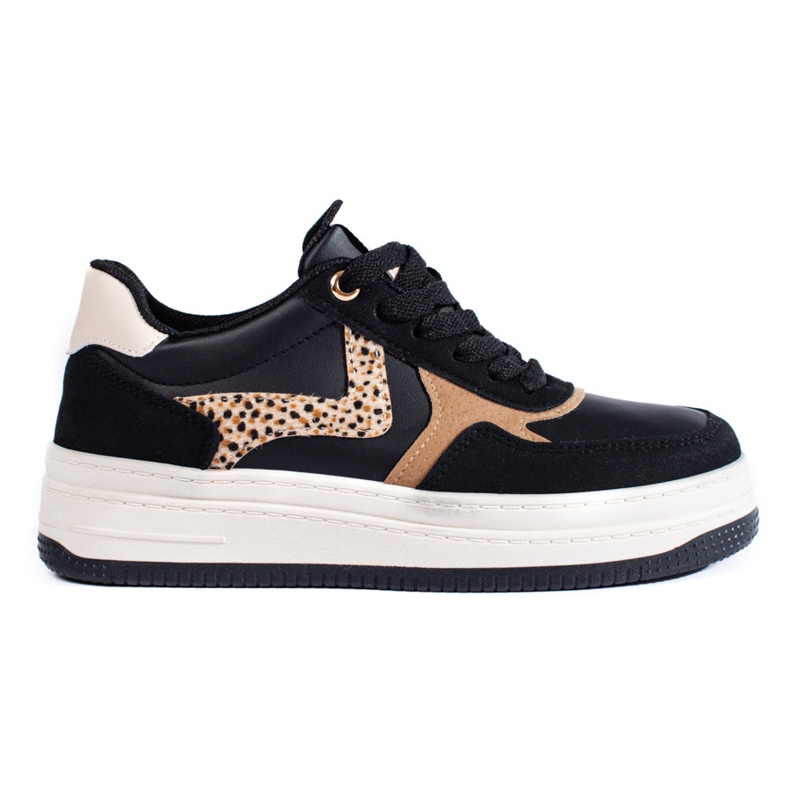 Pantofi sport dama pe platforma neagra Shelovet negru