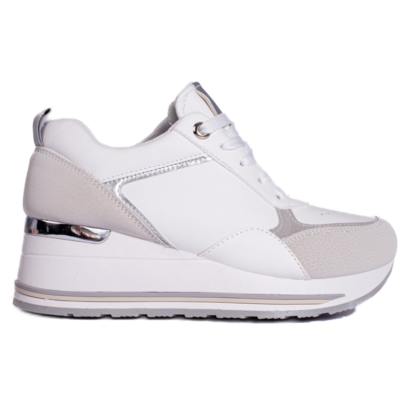 Tenisi albi cu pană Shelovet