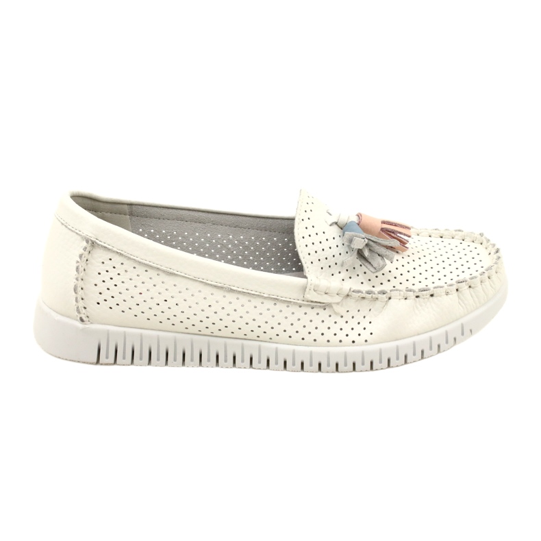 Mocasini Ajurat La Moda Cu Franjuri Evento 23PB08-5372 Alb