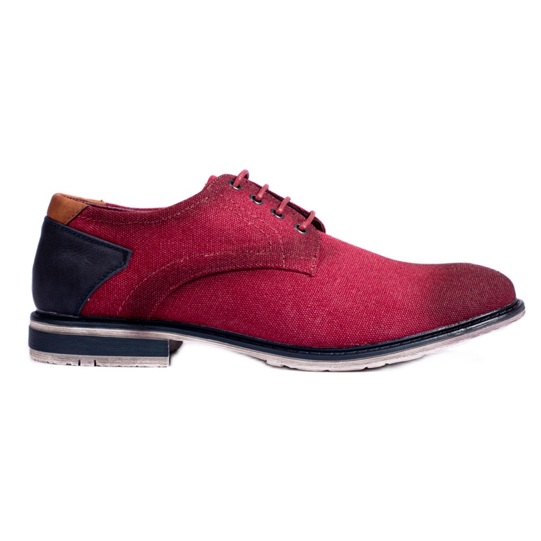 Pantofi bărbați din material textil Shelovet visiniu roșu