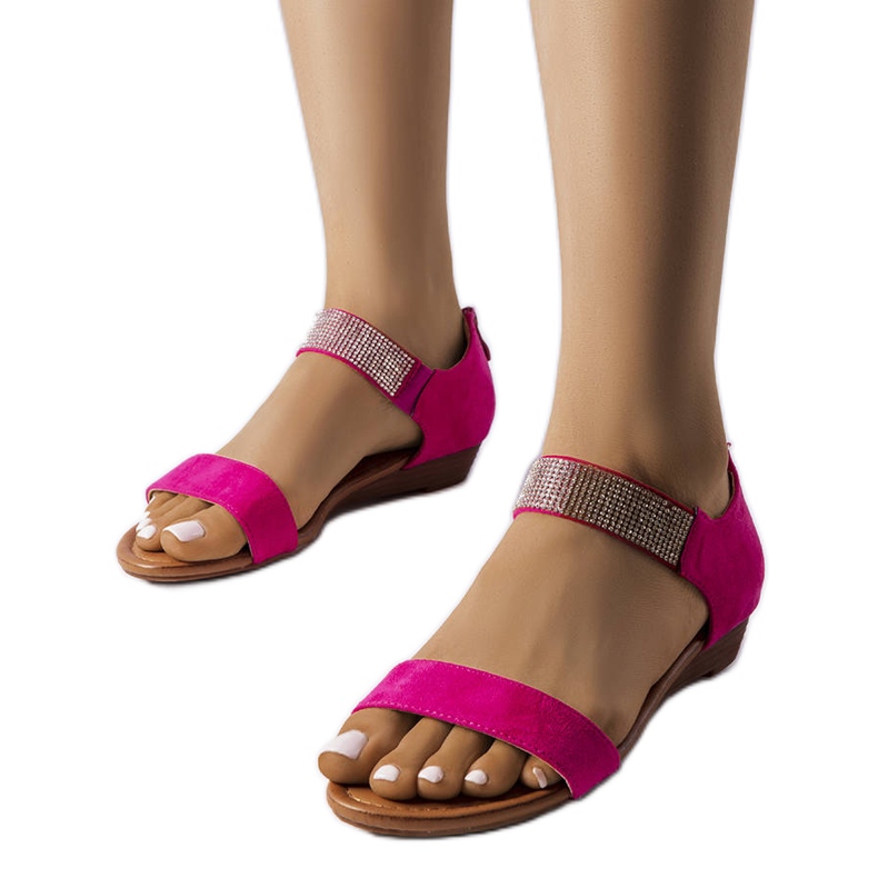 Sandale roz decorate cu strasuri de la Dufresne