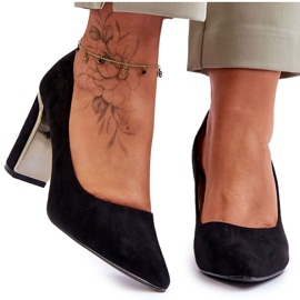Pompe clasice din piele intoarsa cu toc Elizabeth Neagra negru Pompe clasice din piele intoarsa cu toc Elizabeth Neagra negru
