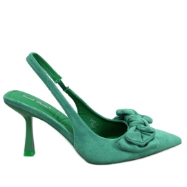 BM Pompe cu toc deschis Shirley Green verde