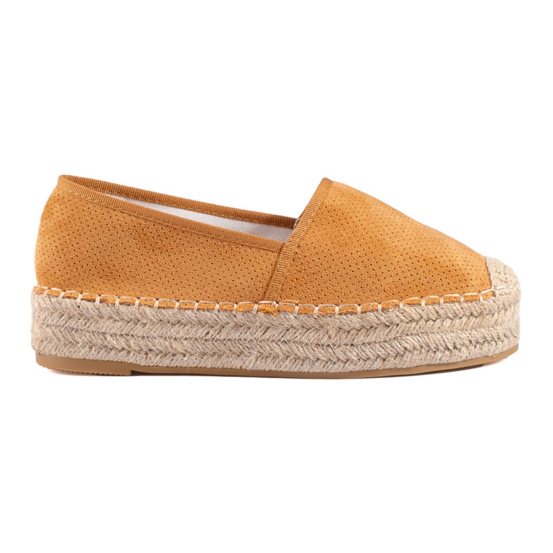 Espadrile dama din piele intoarsa Shelovet camel maro Espadrile dama din piele intoarsa Shelovet camel maro