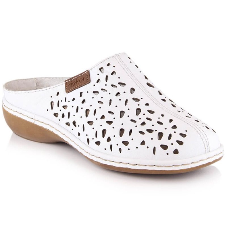 Papuci ajurati Rieker W 65996-80 alb