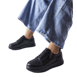 Pantofi din piele neagra decorati cu fermoar Jezzi negru Pantofi din piele neagra decorati cu fermoar Jezzi negru