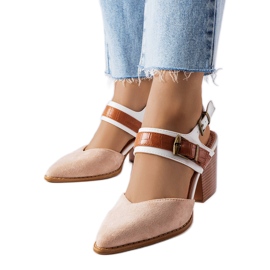 Pompe stiletto bej de la Hardouin Pompe stiletto bej de la Hardouin