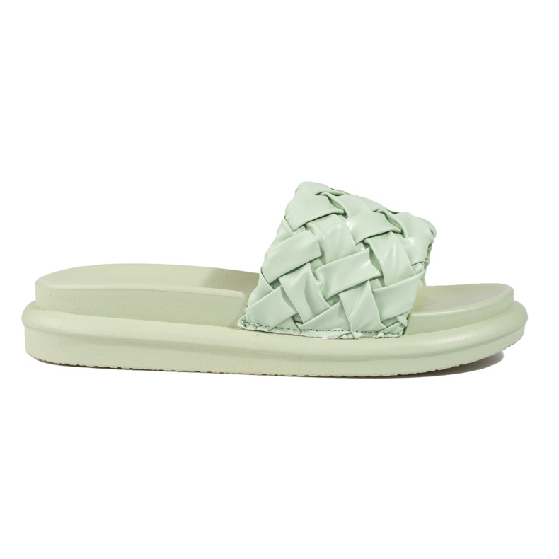 Papuci verde deschis pe o platformă groasă Shelovet