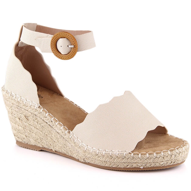 Sandale de damă eVento 5425 bej espadrile cu pană