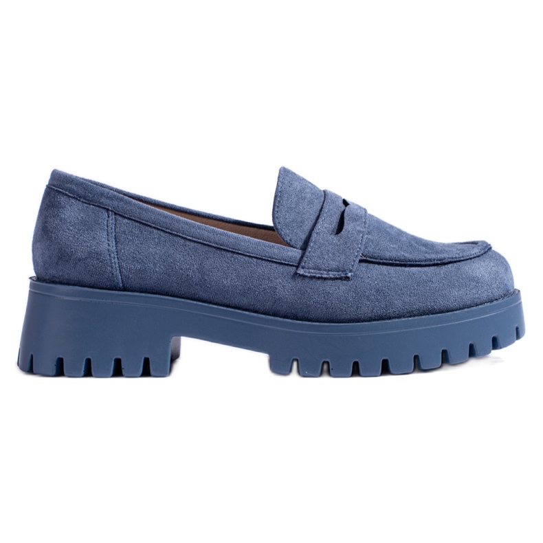 Mocasini Shelovet de piele bleumarin de dama albastru