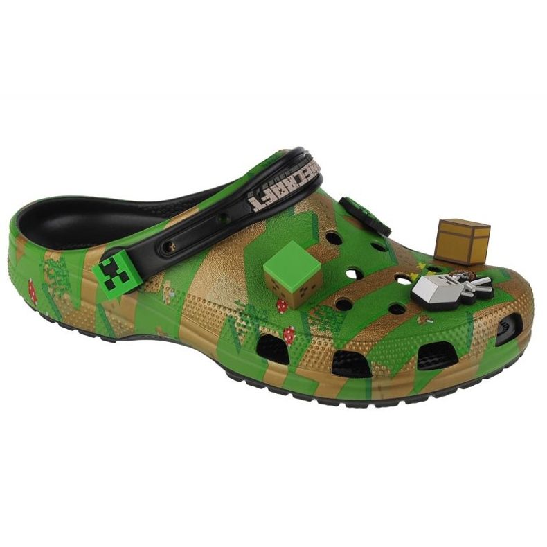 Saboți Crocs Elevated Minecraft Classic Clog 208472-90H verde Saboți Crocs Elevated Minecraft Classic Clog 208472-90H verde