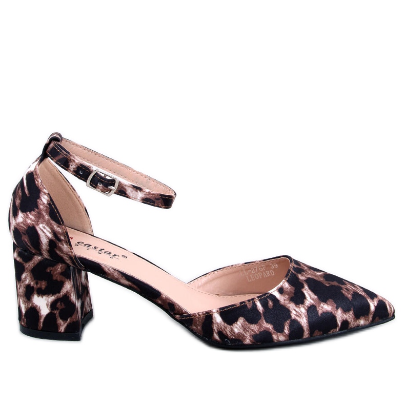 Pompe deschise cu toc mic Vonetta Leopard maro