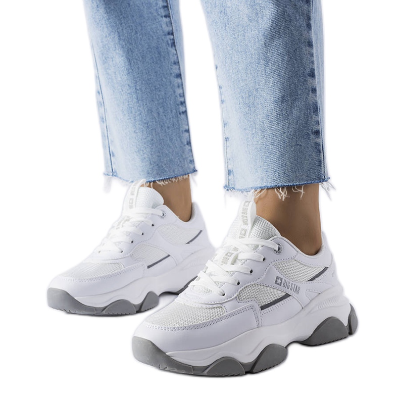 Tenisi Big Star albi și gri JJ274579 Tenisi Big Star albi și gri JJ274579