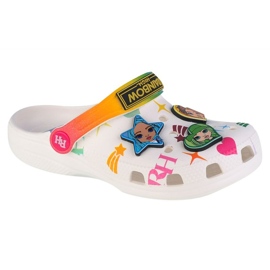 Saboți Crocs Classic Rainbow High pentru copii 208117-90H alb