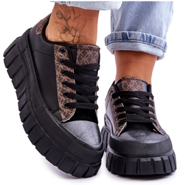 PG1 Pantofi de damă cu platformă din piele, Alison, negru