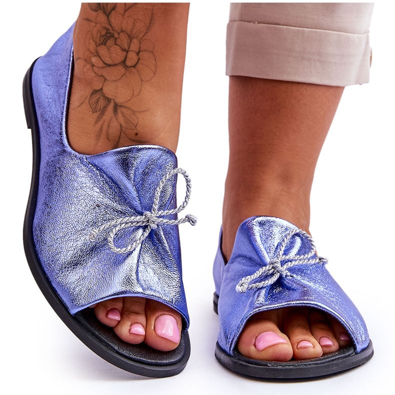 Balerini din piele de dama Nicole 2660/066 Albastru