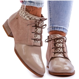 Cizme din piele cu siret Maciejka 05953-04 Bej Cizme din piele cu siret Maciejka 05953-04 Bej