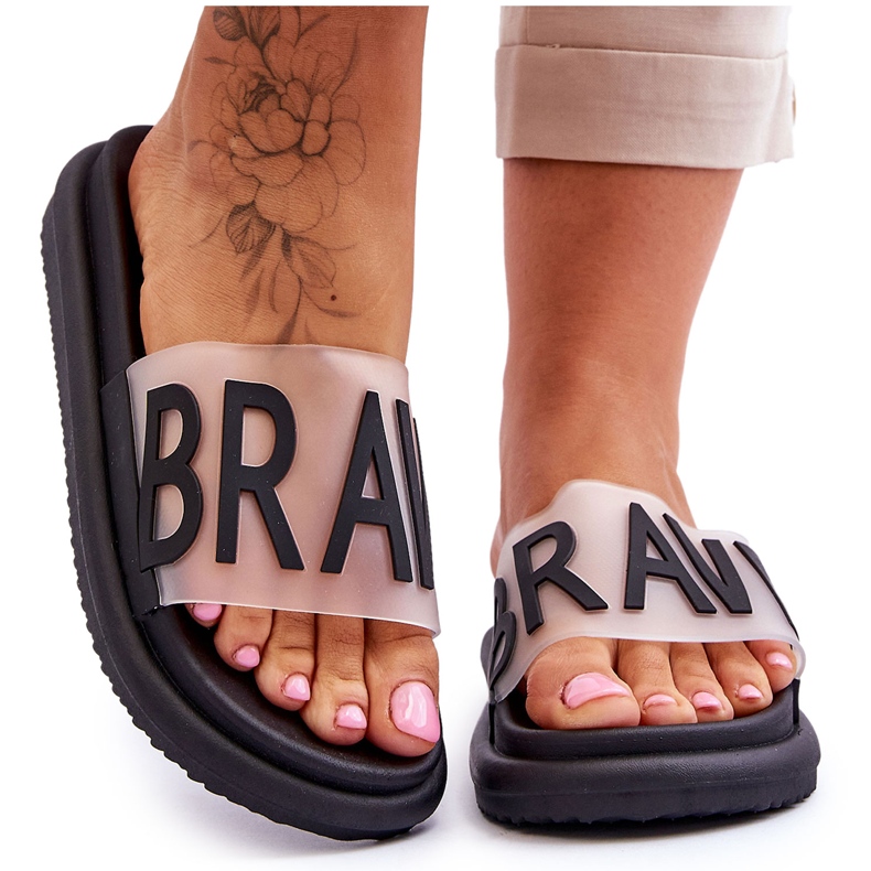 Vinceza Papuci de damă cu platformă Black Brave negru Vinceza Papuci de damă cu platformă Black Brave negru