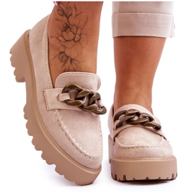 Mocasini de dama din piele intoarsa S.Barski HX52-222 Bej