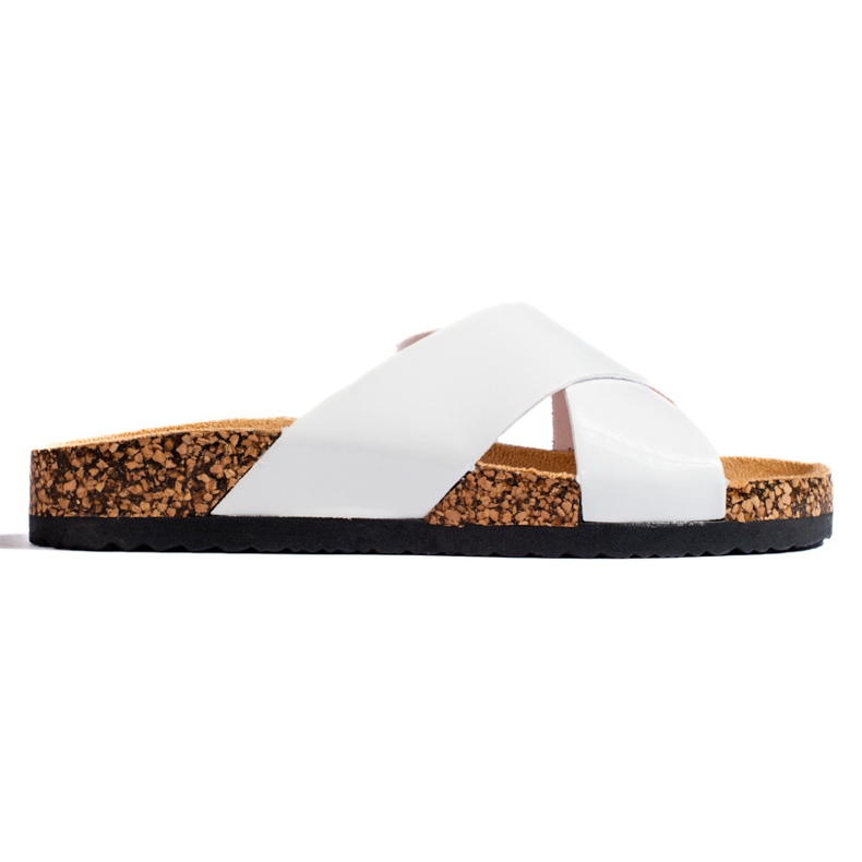 W. Potocki Sandale damă din plută albă Shelovet W. Potocki Sandale damă din plută albă Shelovet