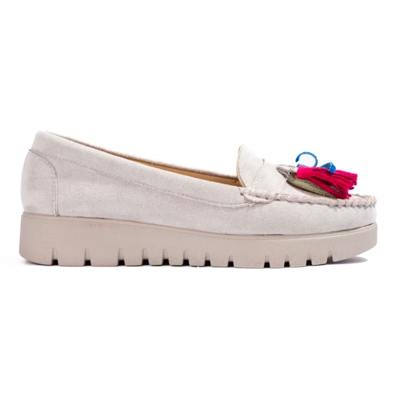 W. Potocki Mocasini boho din piele intoarsa gri Potocki cu franjuri W. Potocki Mocasini boho din piele intoarsa gri Potocki cu franjuri