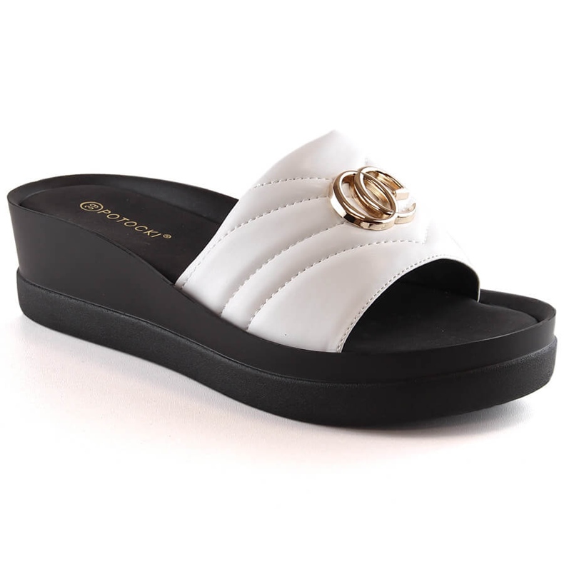 Papuci papuci albi de dama Potocki YQ21001