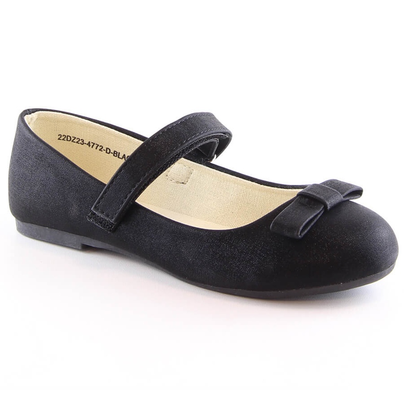 Balerini pentru fete cu velcro negru eVento 4772