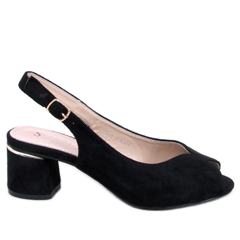 BM Venus Sandale negre cu toc negru