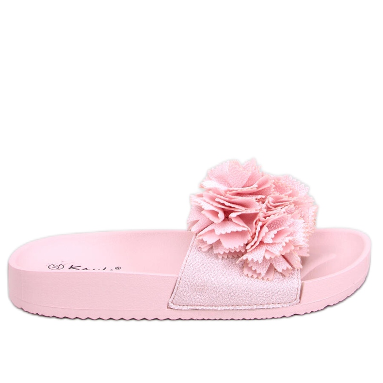BM Papuci de dama cu flori Traille Pink roz BM Papuci de dama cu flori Traille Pink roz