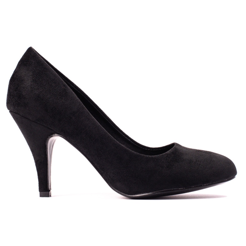 Pompe clasice cu toc din piele intoarsa de la Shelovet negru Pompe clasice cu toc din piele intoarsa de la Shelovet negru