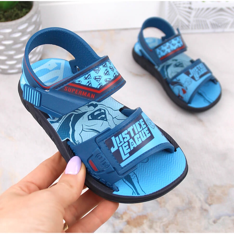 Sandale confortabile pentru baieti cu parfum albastru Superman Zaxy JJ385009