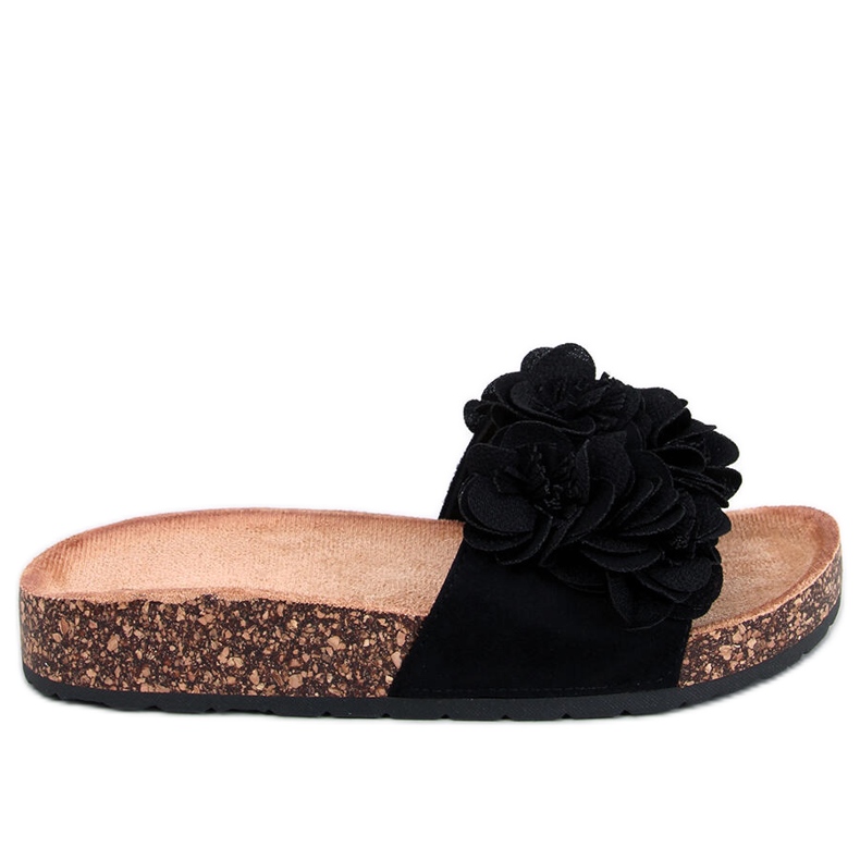 BM Papuci de pluta cu flori de la Brice Black negru BM Papuci de pluta cu flori de la Brice Black negru